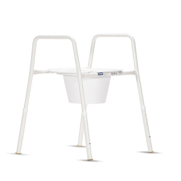 KCare Over Toilet Frame with Clip On Plastic Seat and Splash Guard - 465mm