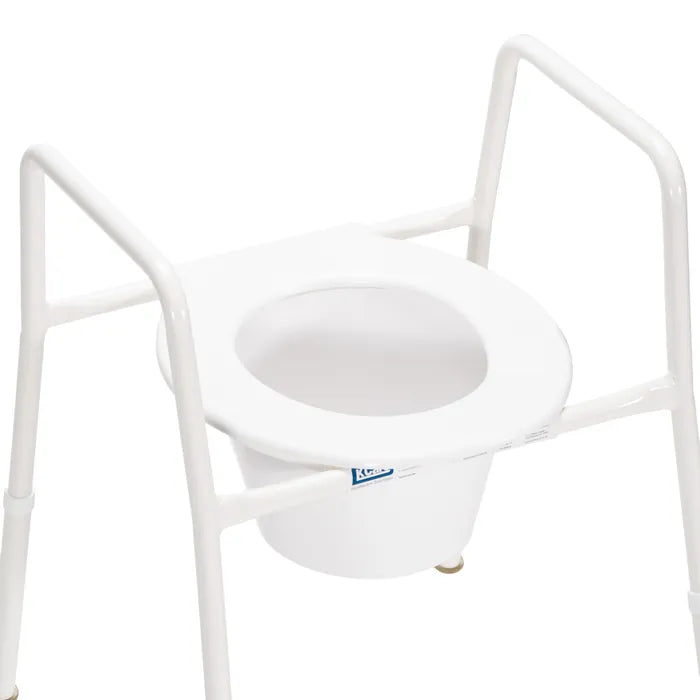 KCare Over Toilet Frame with Clip On Plastic Seat and Splash Guard - 465mm