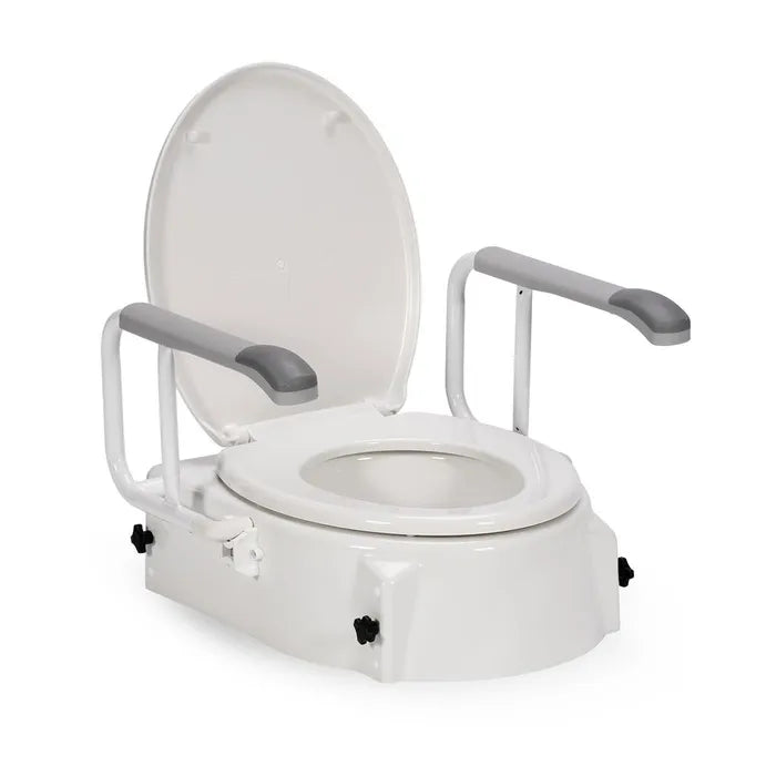 Toilet Seat Raiser with Swing Back Arms